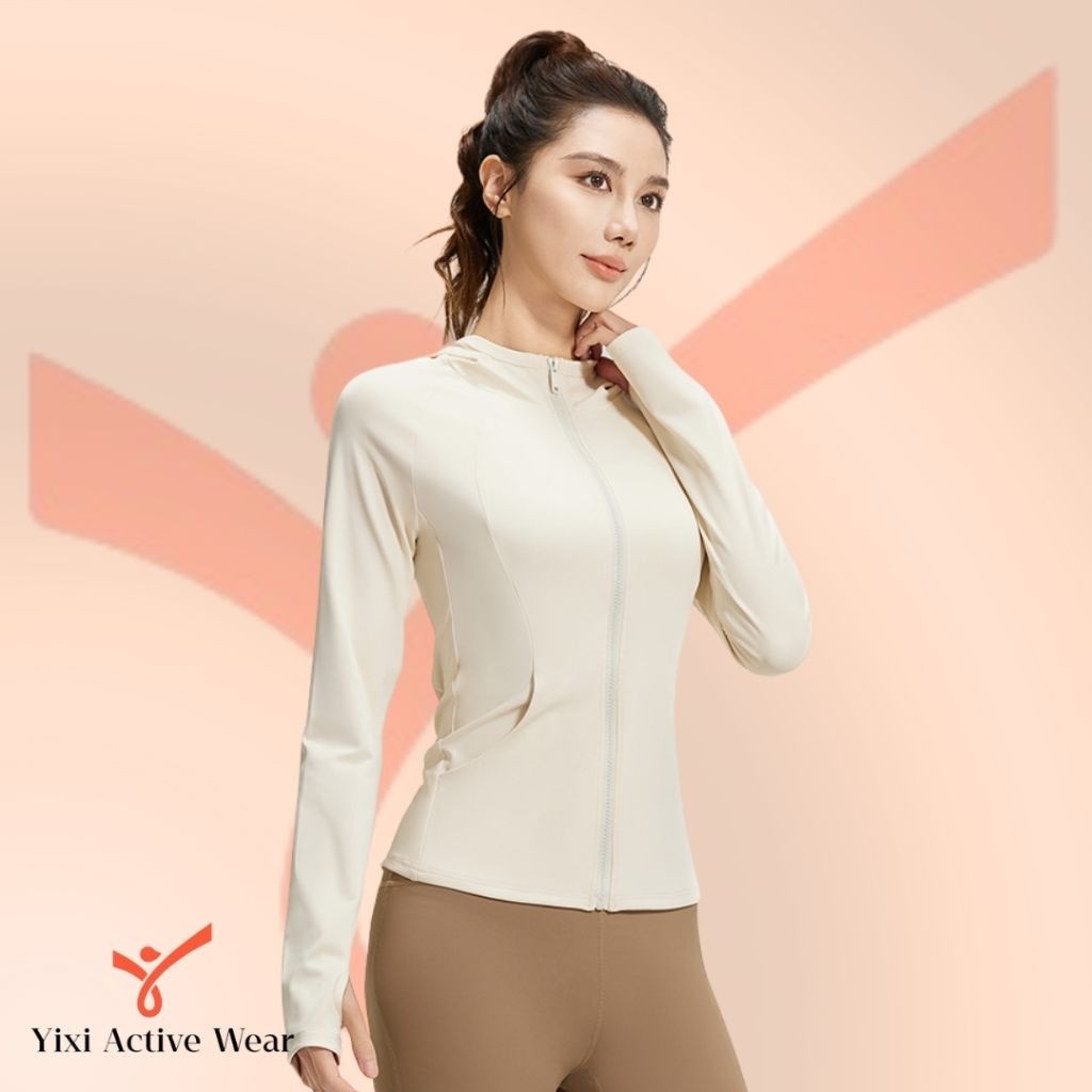 YIXI | Jaket slimfit olahraga yoga running gym fitness