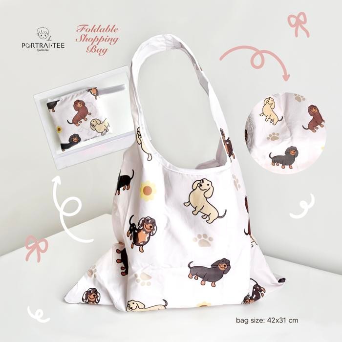 PORTRAITEE - Foldable Shopping Bag (Tas Lipat) - Dachshund