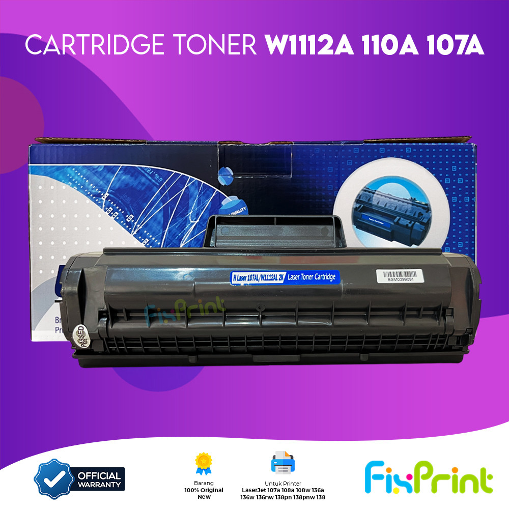 FixPrint Cartridge Toner Compatible Universal 107A W1112A 110A Printer LaserJet 107a 108a 108w 136a 