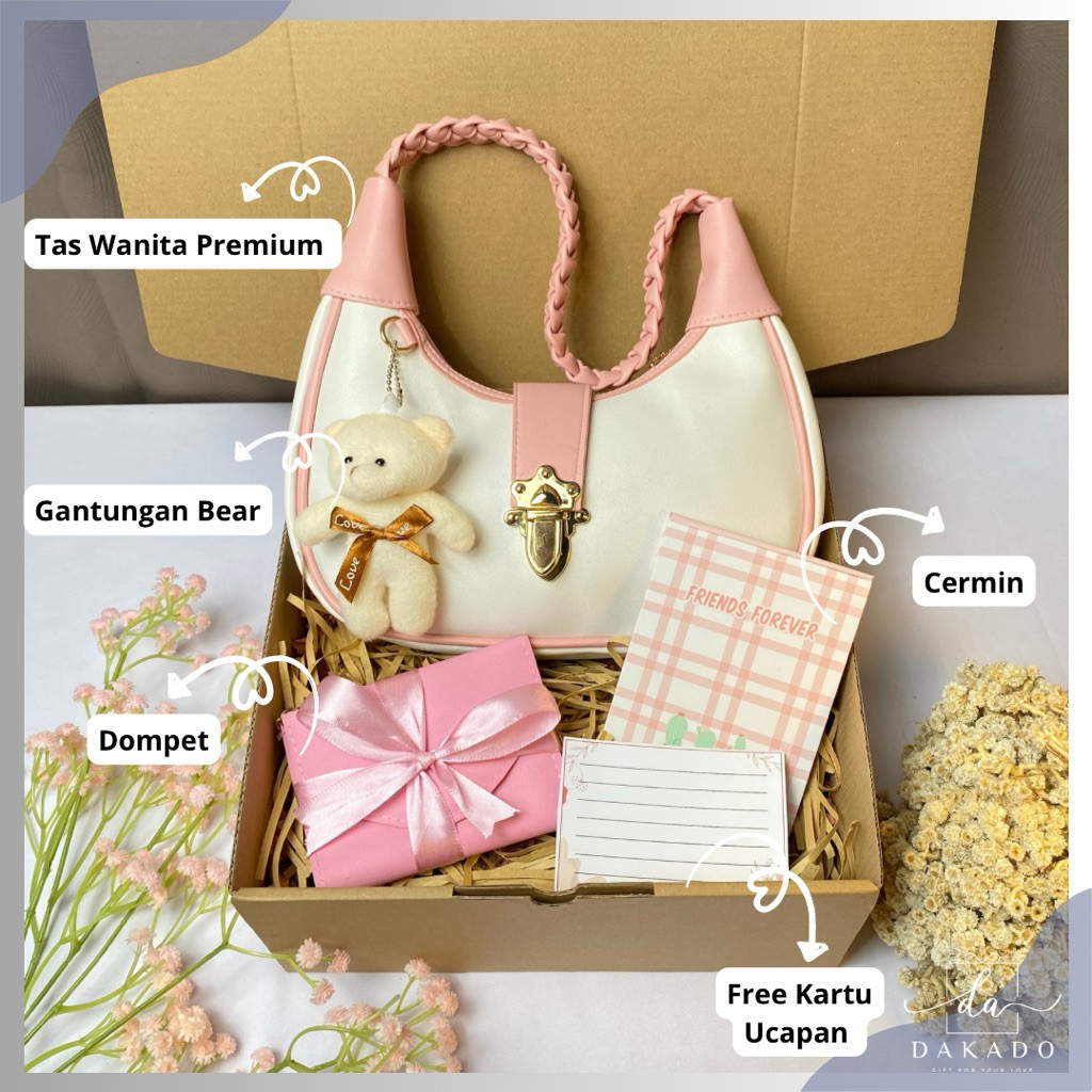 HAMPERS TAS WANITA KADO ULTAH PACAR KADO HARI VALENTINE TAS WANITA PREMIUM / GOFT BOX TAS SELEMPANG 