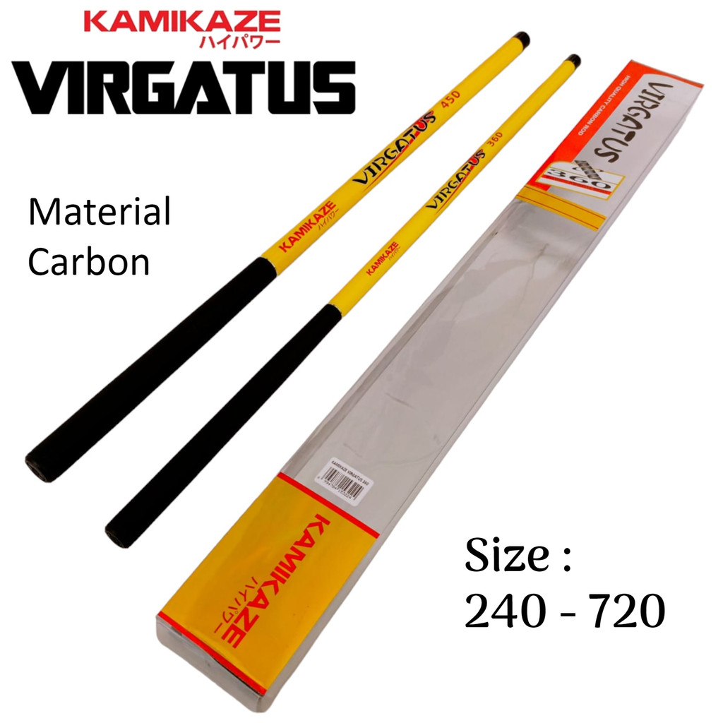 Kamikaze Virgatus 360 450 Joran Tegek Ruas Panjang Bahan Carbon Action Medium Hard Tangkai Pancing T