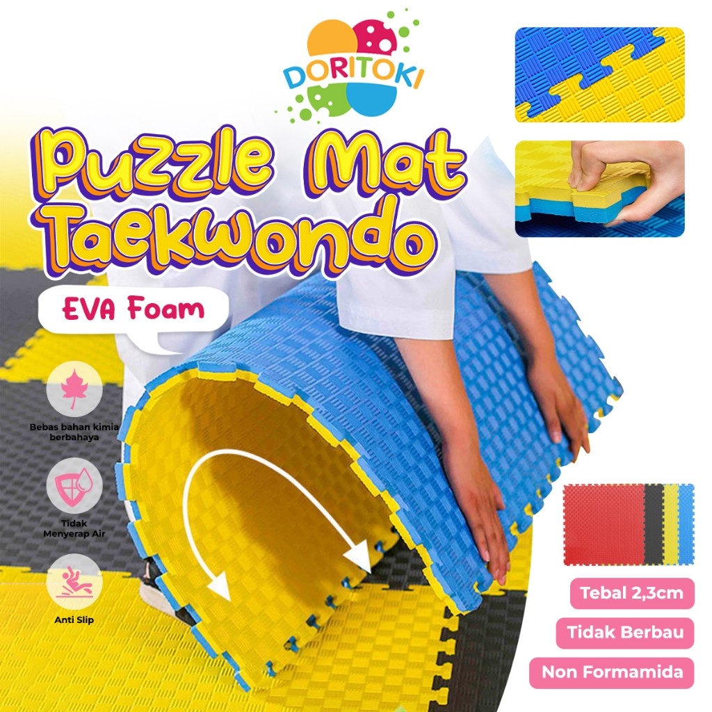 Doritoki Karate Matras Taekwondo Matras Karate Matras Puzzle 100x100x3cm Playmate