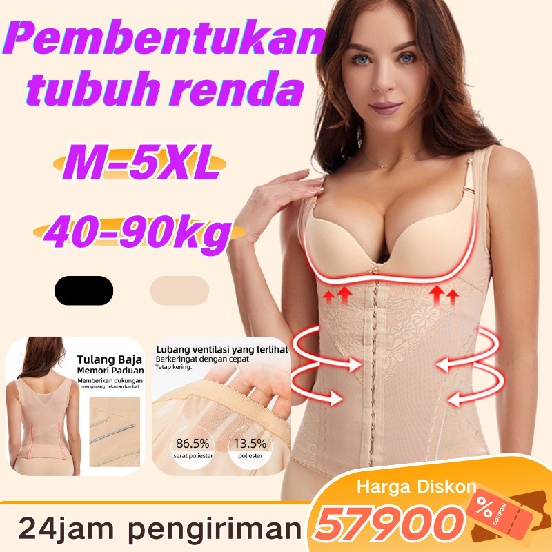 Bodysuit renda pelangsing perut jumbo korset full body/ buncit korset ibu melahirkan 12007