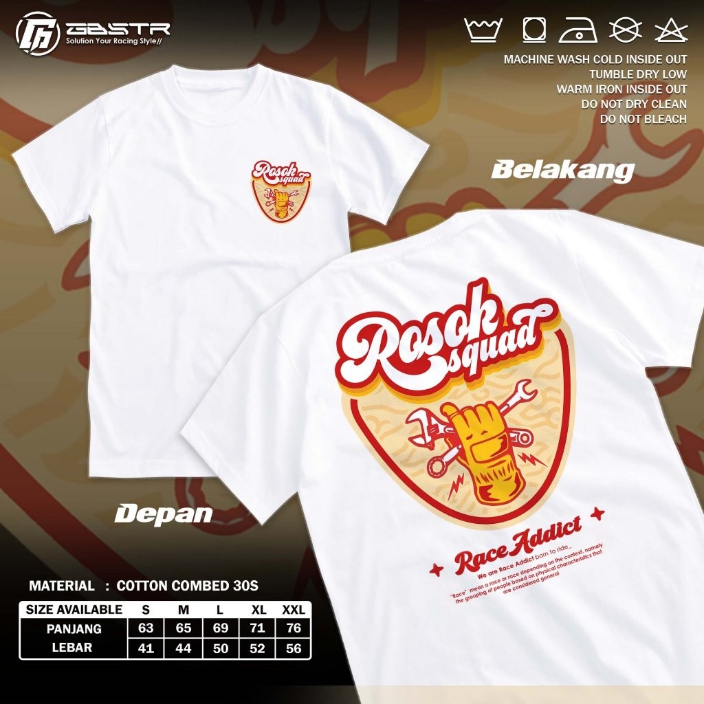 Kaos Racing Rosok Squad | Baju Distro Rosok Japan - T-Shirt Motor Herex CB GL