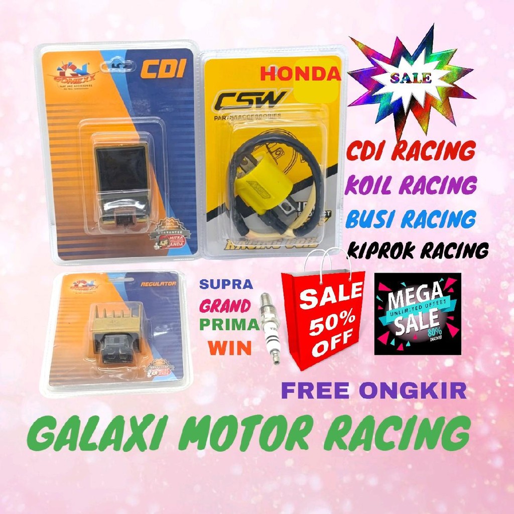 PAKET UPGRADE CDI RACING SUPRA GRAND PRIMA LEGENDA SUPRA FIT REVO LAMA WIN STAR CDI RACING KOIL RACI