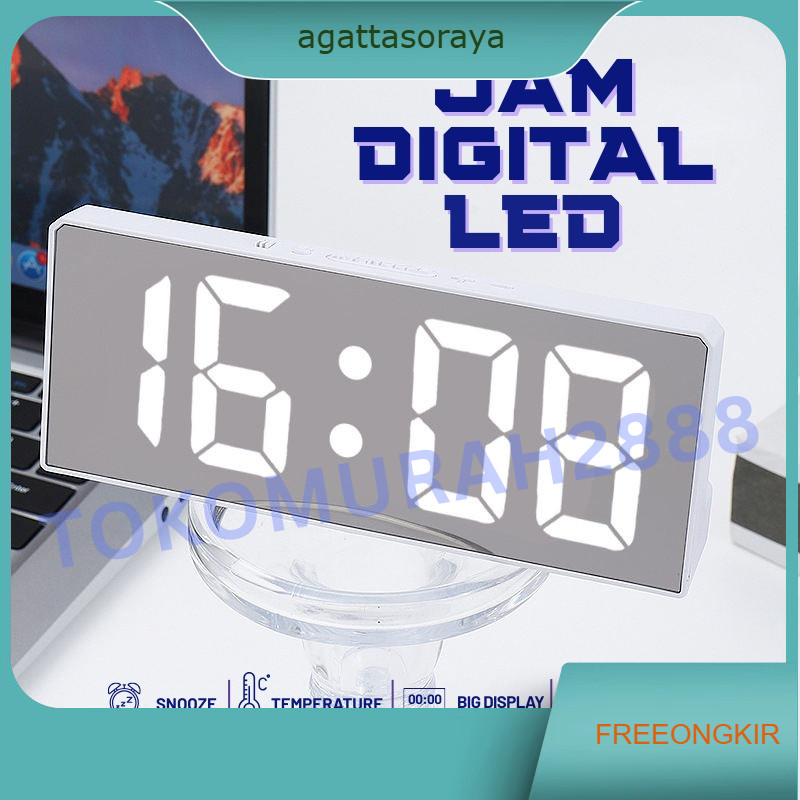 Jam Alarm Dinding Meja Digital Clock LED/Mirror Alarm Dinding 3D Clock Led Meja/jam Digital 3D LED