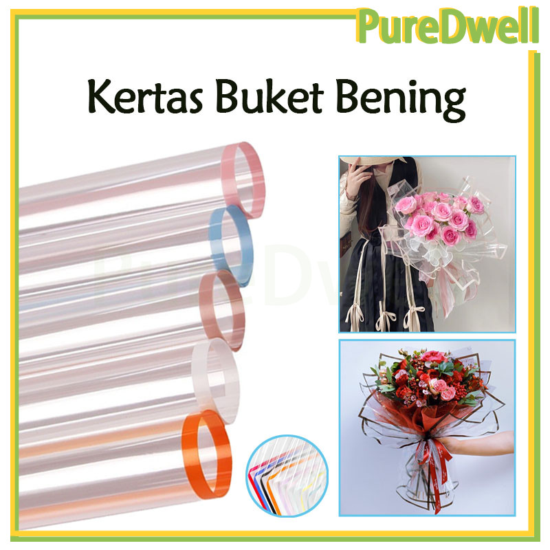 color kertas buket bunga cellophane/flower wrapping paper / flower wrapping transparant line color/
