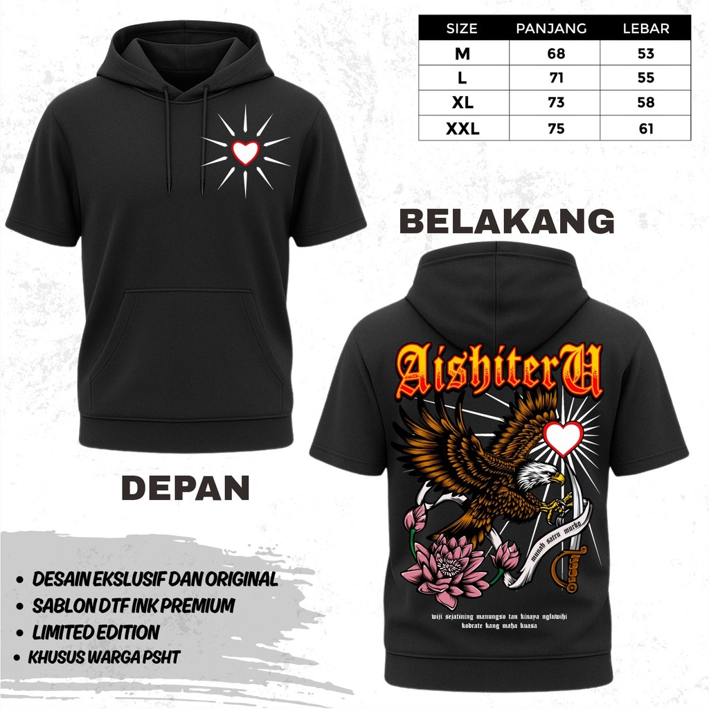Ts-HOODIE PSHT AISHITERU MUNAH SATRU MURKO WIJI SEJATINING MANUNGSA TS HOODIE PSHT TERBARU - TS HOOD
