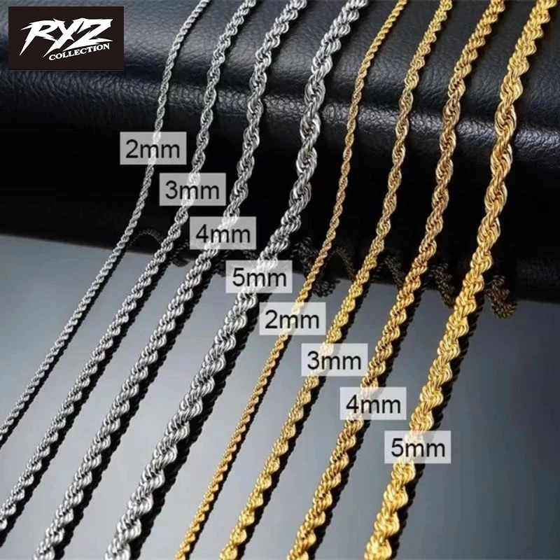 Kalung Titanium Model Tambang//Kalung Titanium Pria dan Wanita//Anti Karat ( Kalung Tambang)