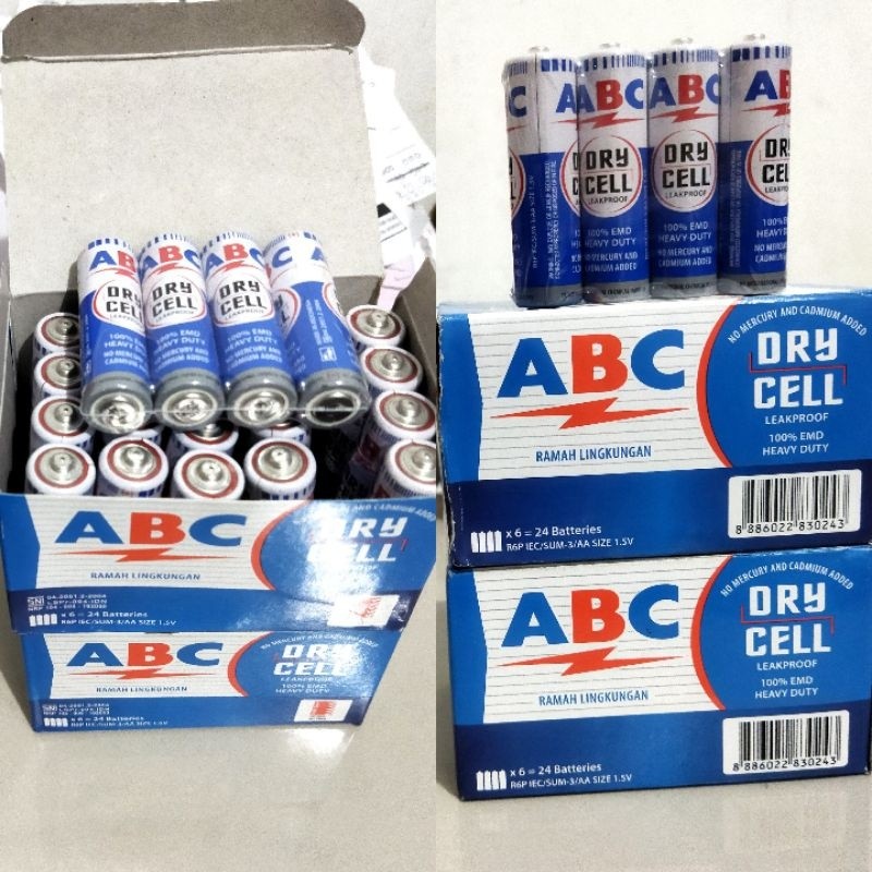 Baterai A2/AA Biru ABC 1 Box @24 Pcs (Grosir)