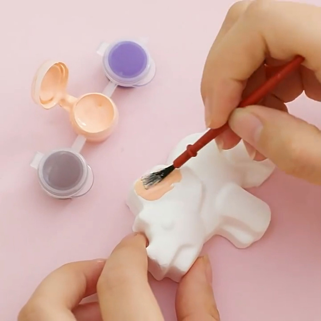 Mainan Anak Gypsum isi 2 pcs / Mainan Anak Mewarnai Gypsum dengan Kuas / Mainan Edukasi Anak DIY Pai