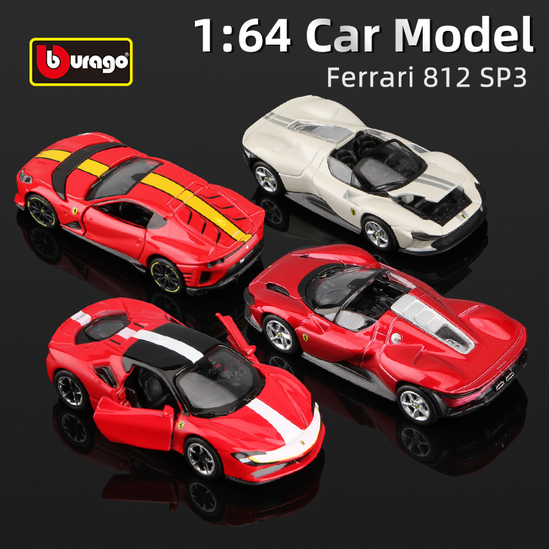 Bburago 1:64 Ferrari Daytona SP3 812 Competizione Car Model Alloy Miniature Diecast Vehicles Toy Voi