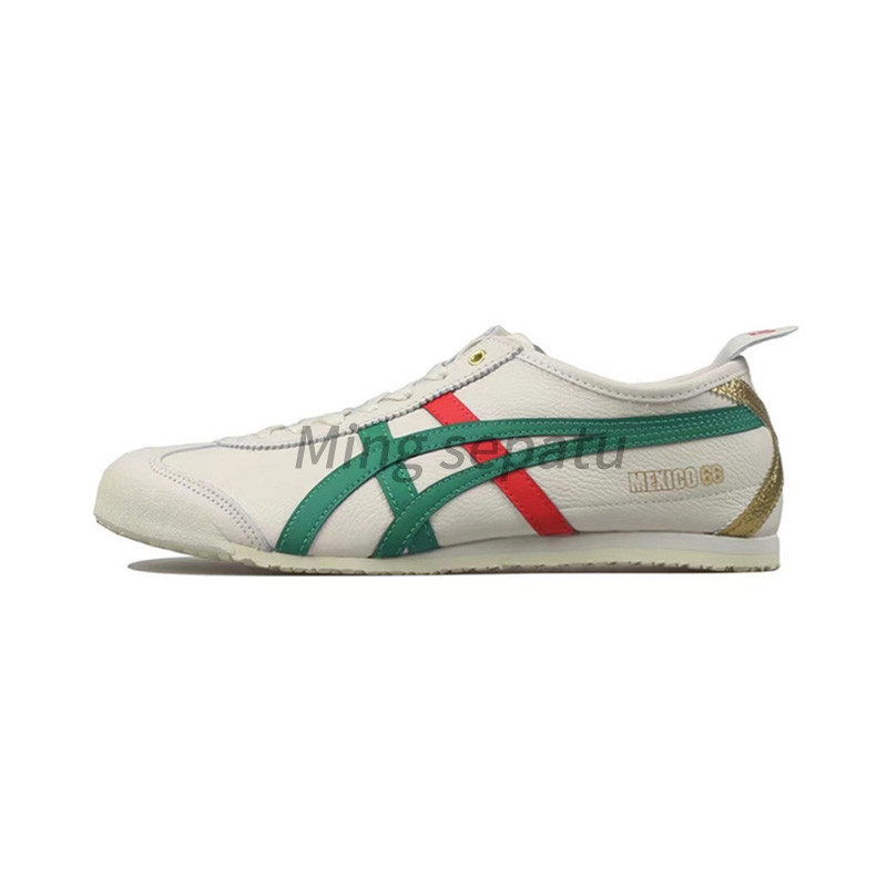 Onitsuka Tiger MEXICO 66 Leather low-top sneakers for men in white and green