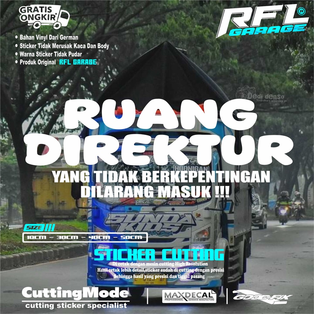 Stiker Kaca Mobil Ruang Direktrur LUCU KEREN MENARIK