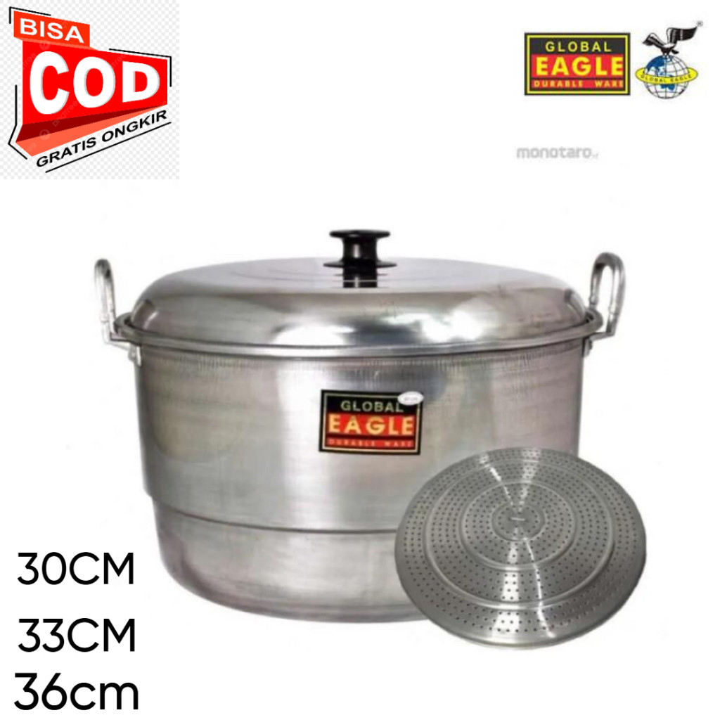 Dandang Langseng Kukusan Besar Global Eagle alumunium Dandang Ekonomi / Panci Kukus Sarangan