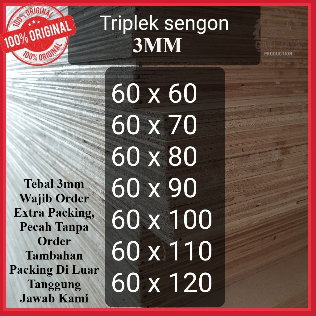 Triplek custom sengon 3mm plywood multiplek - Gaci Jaya