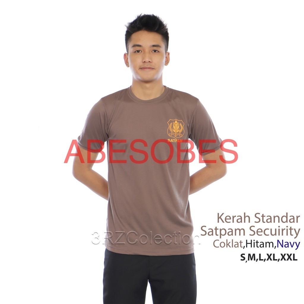 Security Satpam kaos security terbaru baju kaos dalaman satpam security coklat Kaos Krem Satpam Secu