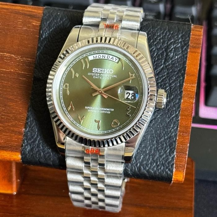 Seiko Daydate Olive Green Arabic Automatic Exclusive