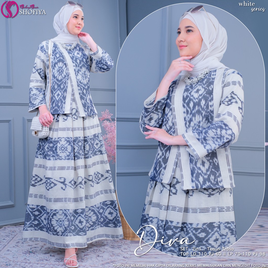 (GOODSTORE) DIVA SET ROK 2in1 TENUN ETNIK MODERN KEKINIAN