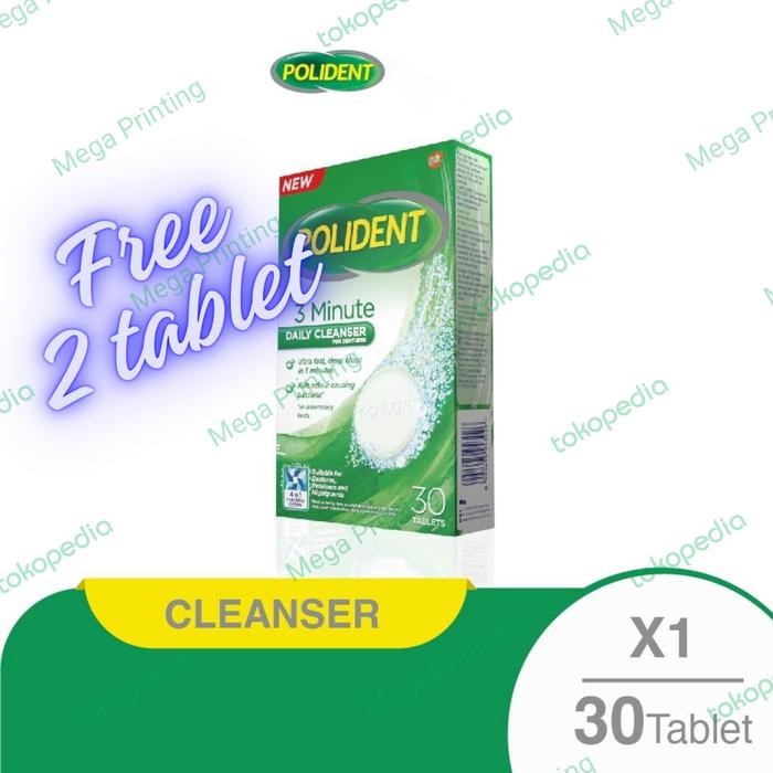 Polident Cleanser 30tablet TERMURAH 