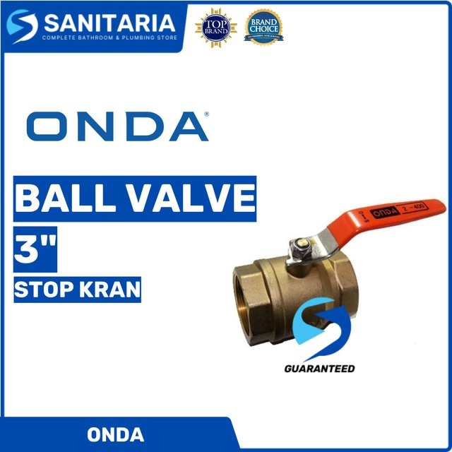 Ball Valve 3" Onda/Stop Kran Kuningan Onda/Ball Valve Brass Onda