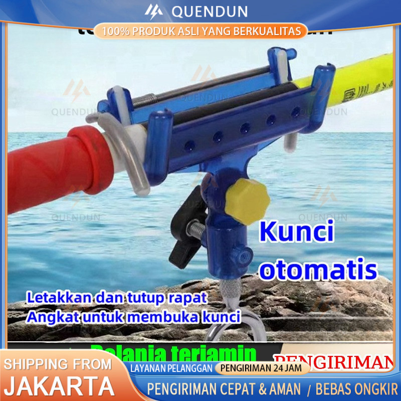 Otomatis Bracket Dudukan Joran Pancing Adjustable 360 Derajat Bahan Stainless Steel/Cagak Joran