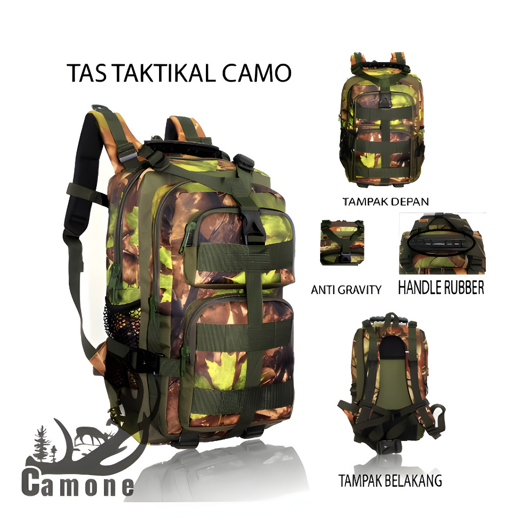 PROMO Backpack Tactikal Army | Ransel Sepeda Hydropack Army Polisi Militer | Tas Punggung Pria CAMO 