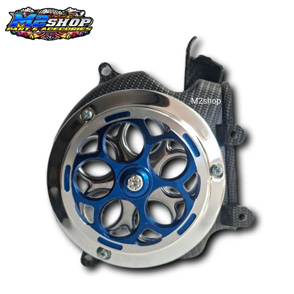 Tutup cover kipas mesin carbon wtp set spiner bigproject bulat croem honda beat scoopy genio 2022