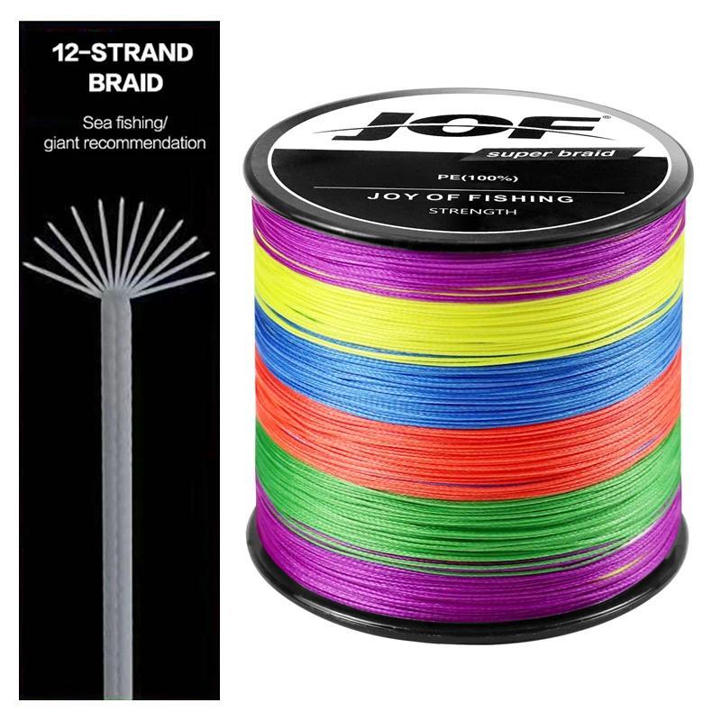 JOF X12 300M 500M 1000M Braided Fishing Line 12 Strands MultiColor Multifilament Saltwater PE Line 3
