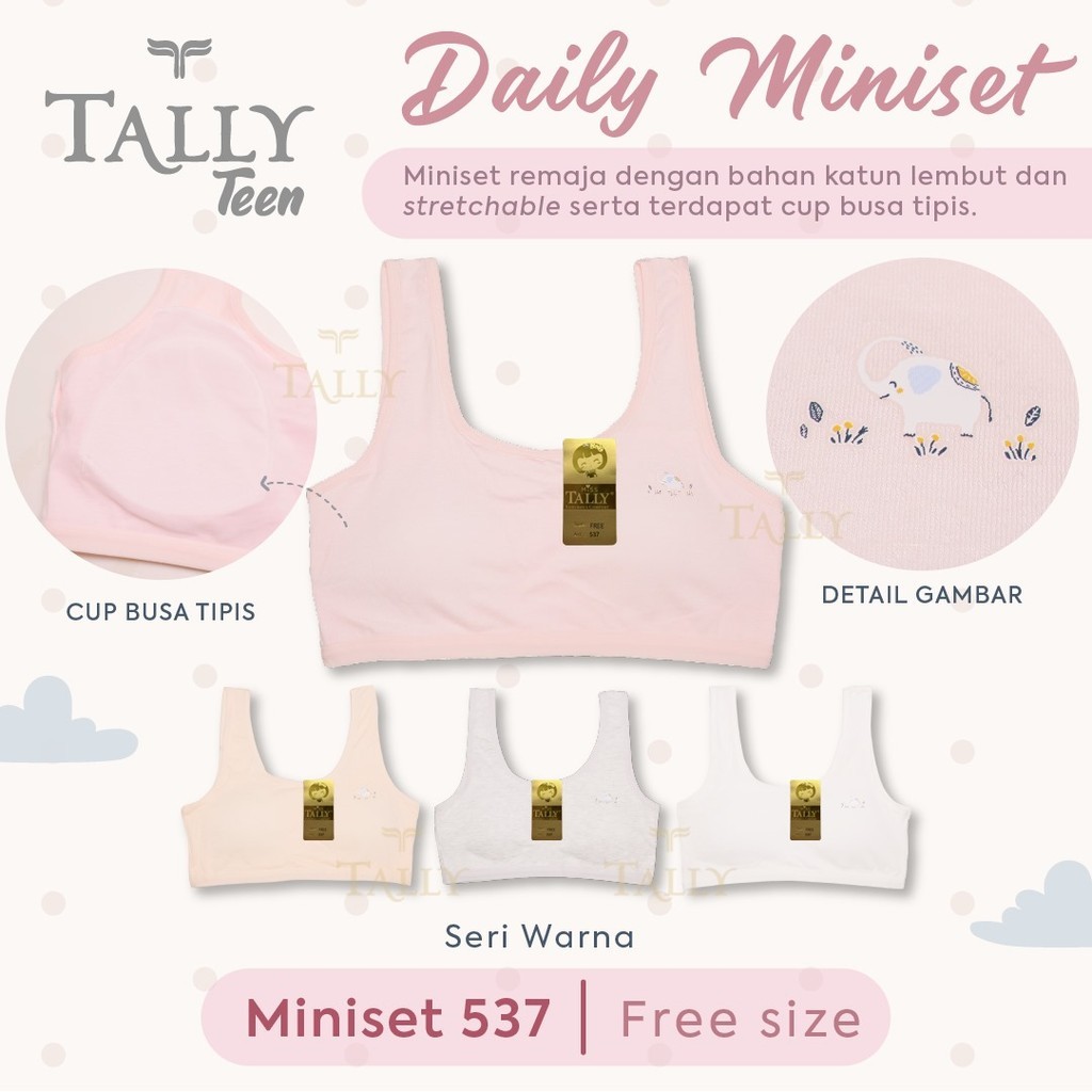 TALLY BRA BH ABG 537 | MINISET BRA ANAK PEREMPUAN I FREE SIZE I BUSA TIPIS | BAHAN KATUN