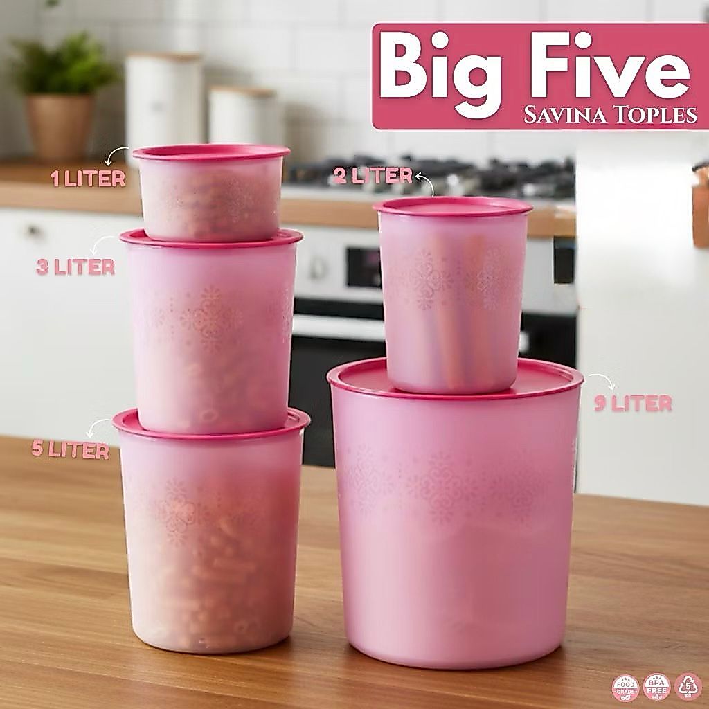 Toples Plastik / Toples Set Isi 5 / Toples Plastik Bulat Set