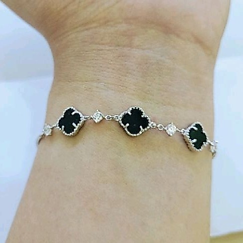 gelang tangan serut Asli perak silver 925 lapis emas putih gel06