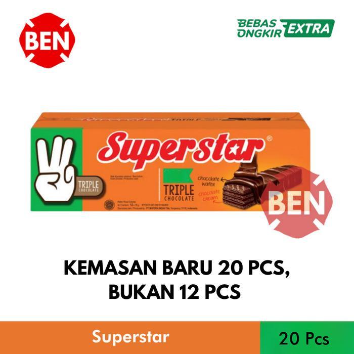 Wafer Superstar 1 Pak - Box Dus - 12 Pcs - Coklat Mayora Promo Murah