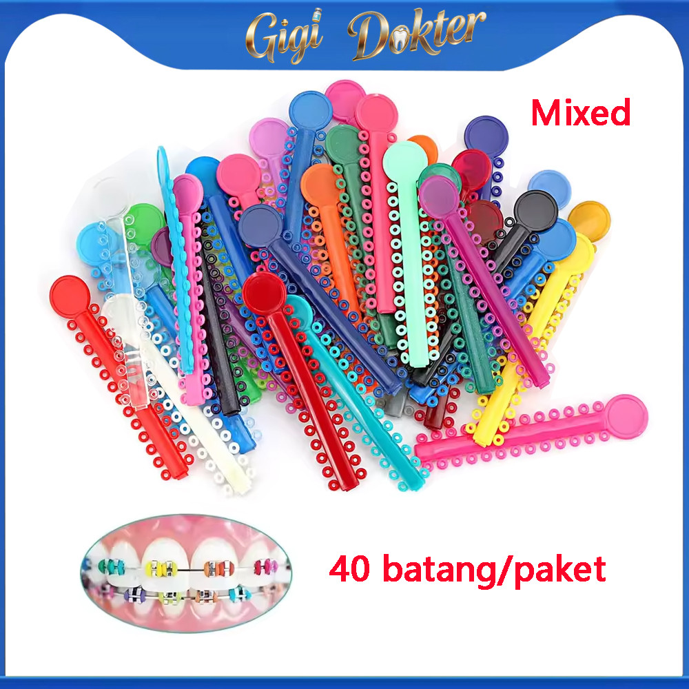 40Pcs Karet Power O Behel / Karet Orthodontic / Karet Bracket / Dental Rubber Band untuk Perawatan B