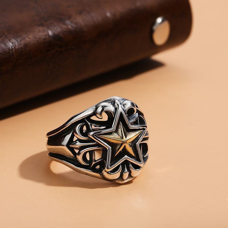 Cincin Terbuka Pentagram Pria untuk Jari Telunjuk