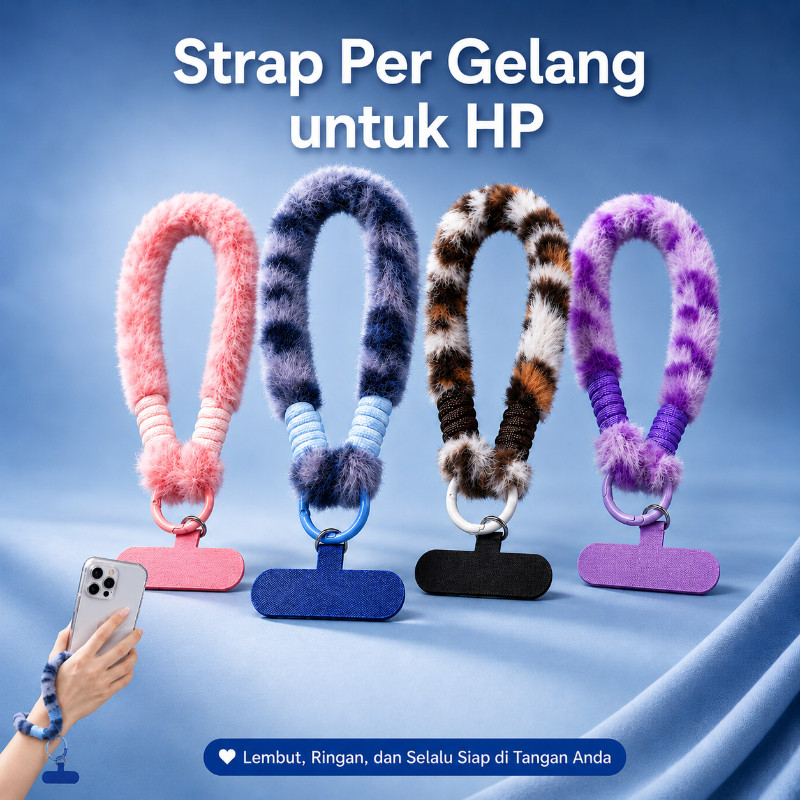 COD Tali HP Bulu Prints Aesthetic Korea Lucu Gaya Korea Chain Tas Fashionable Serbaguna Nyaman