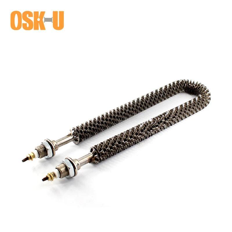 Finned Tubular Heating Element U Type 220/380V 10/12mm Tube Diameter Heater Element M16/M18 Thread U