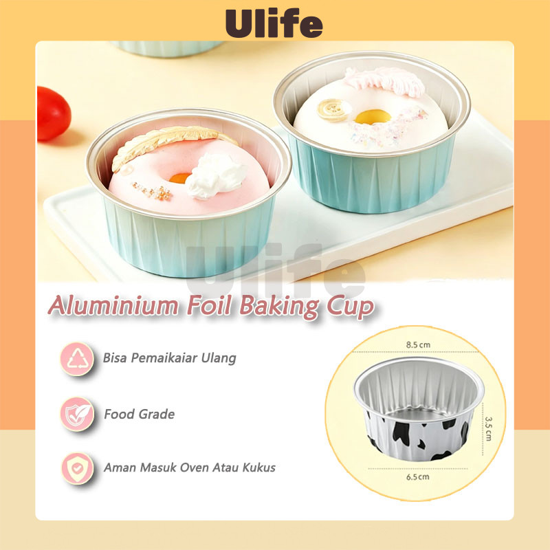 10 Pcs Kue Cup Aluminium Foil Import Bisa Dipakai Berulang /  Cup Foil Bulat /  Aluminium Cup Cake /