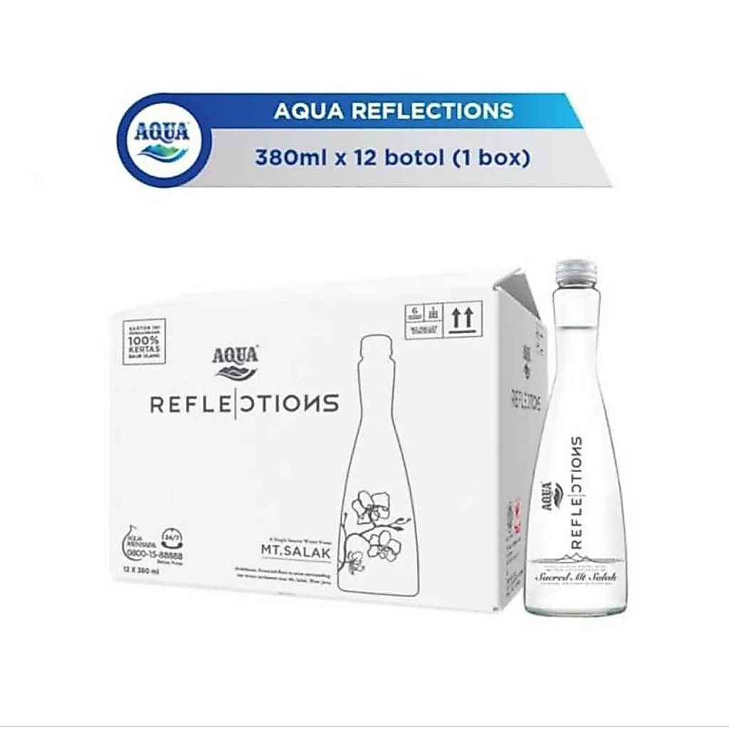 AQUA reflection 1 dus isi 12 botol kaca