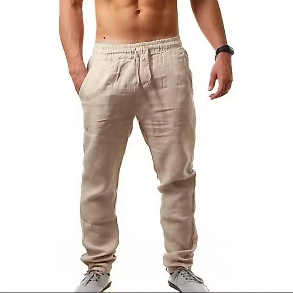 celana linen pria slimfit celana panjang pria katun linen casual