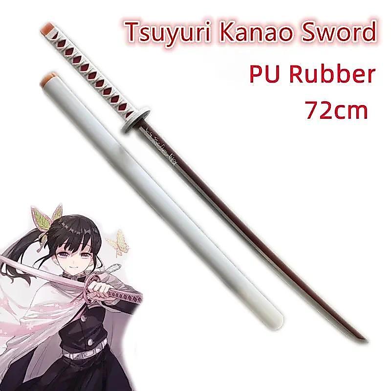 72cm Tsuyuri Kanao Sword Demon Slayer Anime Sword Katana Cosplay Weapon Orange Tomioka Giyuu Kamado 