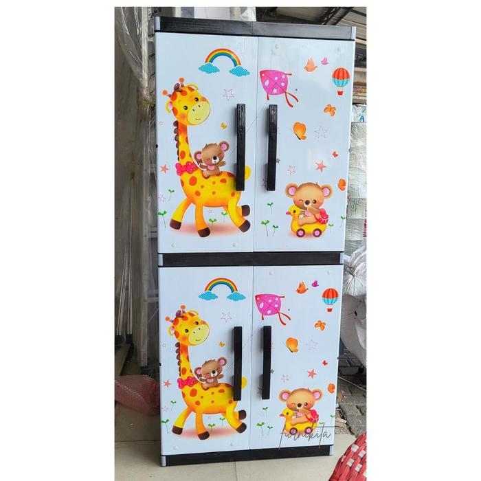 JUMBO LEMARI PAKAIAN PLASTIK SUSUN 4 MIAMI ORLANDO ANIMAL [MIAMIBOX] - TEDDY