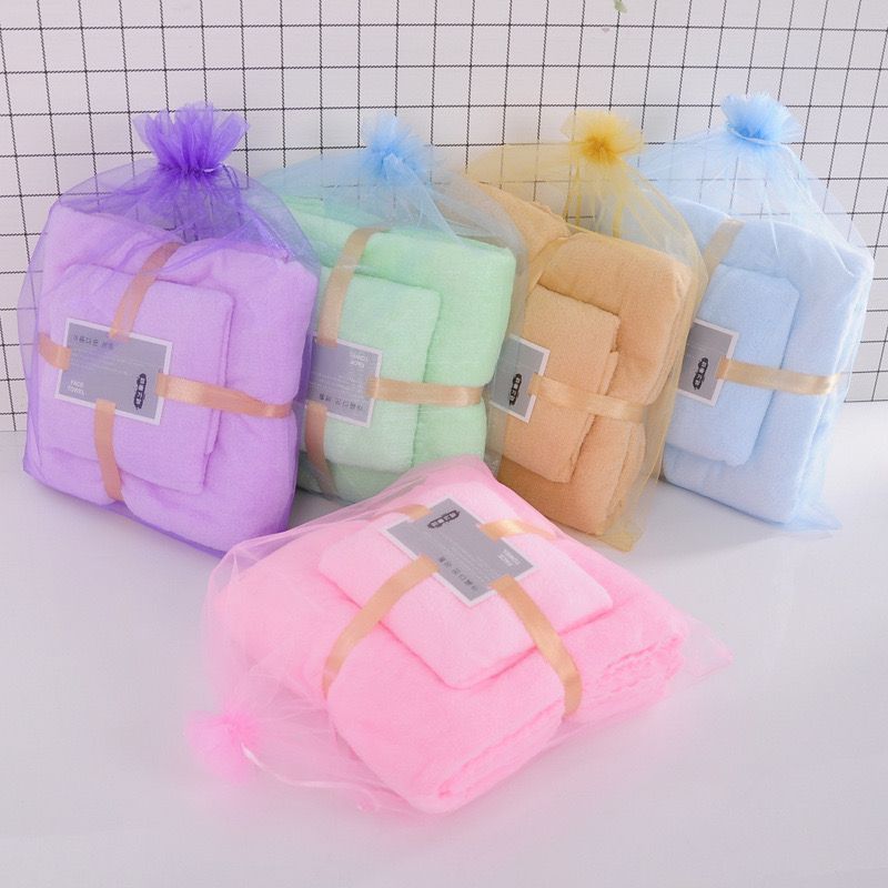 TOWEL SET 2IN1 / Handuk 2 in 1/Handuk Mandi 2in1/ HANDUK MANDI DAN WAJAH 2IN1/HANDUK BULU KARANG POL