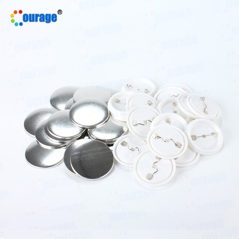

100 Pieces Blank Button Making Supplies 25-75mm Round Badge Button Parts Include Metal Shells Back Cover Clear Film Components
