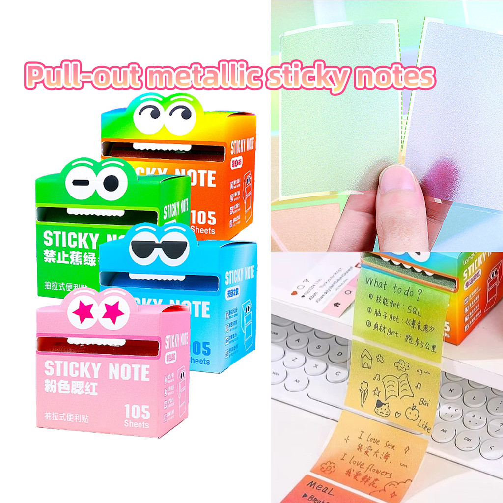 

【108pcs/box】 sticky notes aesthetic Pola kotak-kotak yang lucu dalam berbagai warna, imut dan cerah Catatan tempel warna gradasi