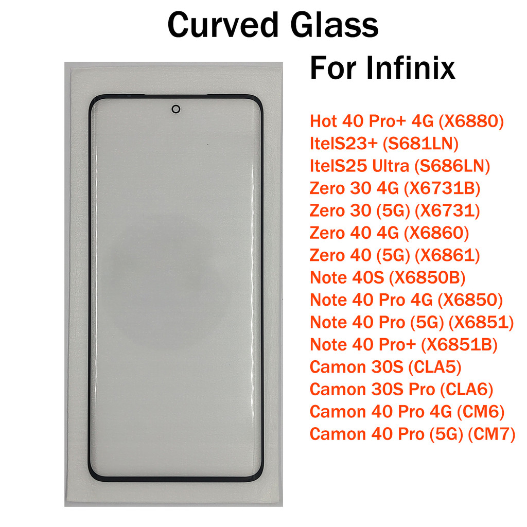 For Infinix Tecno Hot Zero Note 40S Camon 30 30S 40 Pro Plus Itel S23+ S25 Ultra Curved Touch Screen