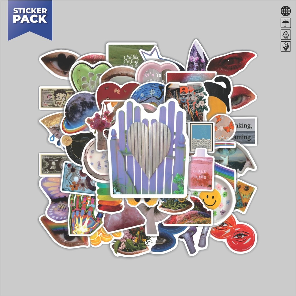 

[100PCS]Stiker Pack Stiker Vintage Classic Aesthetic Vinyl Anti Air Dekorasi Sticker Laptop Buku Journal Koper Helm Casing HP Gitar Helm Skateboard