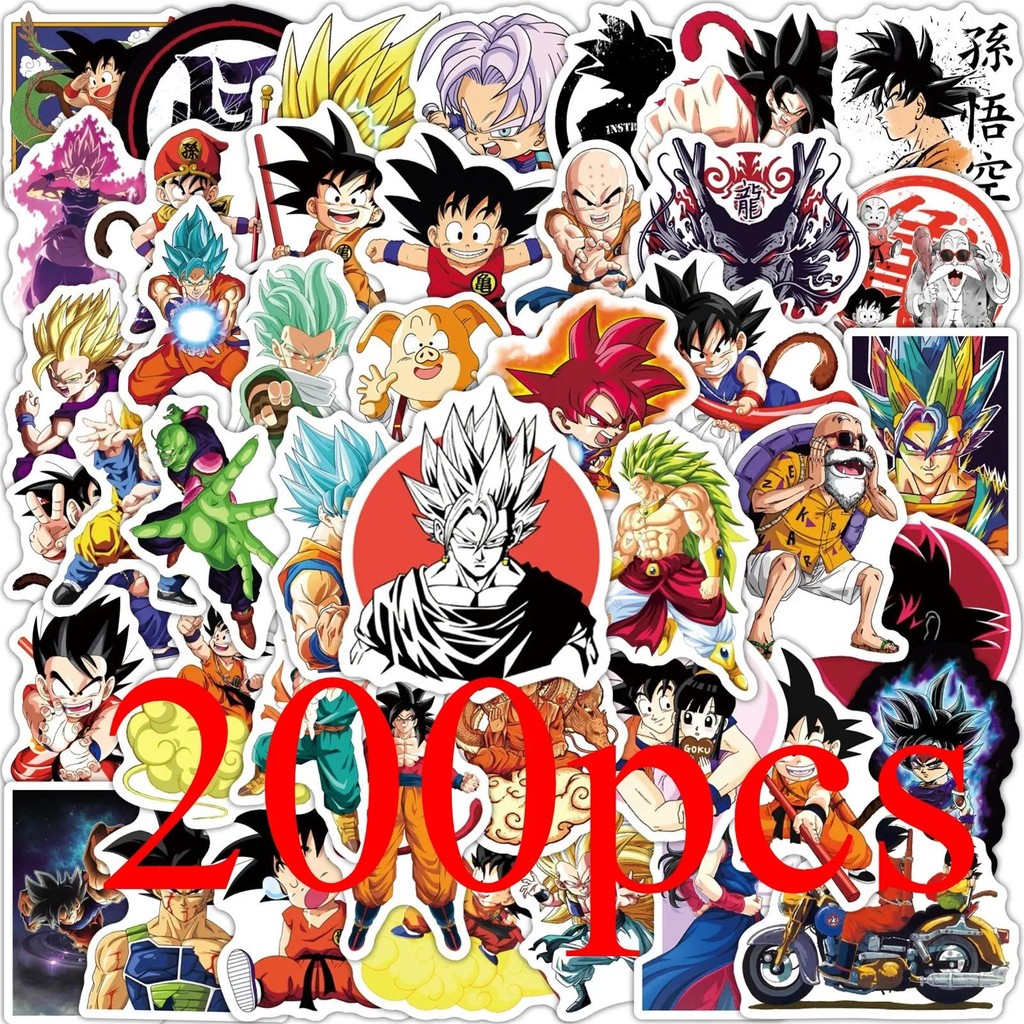

50/100/200Pcs Anime Dragon Ball Stickers for Kids Graffiti Skateboard Laptop Water Bottle Motorcycle Cartoon Sticker Toy Decals
