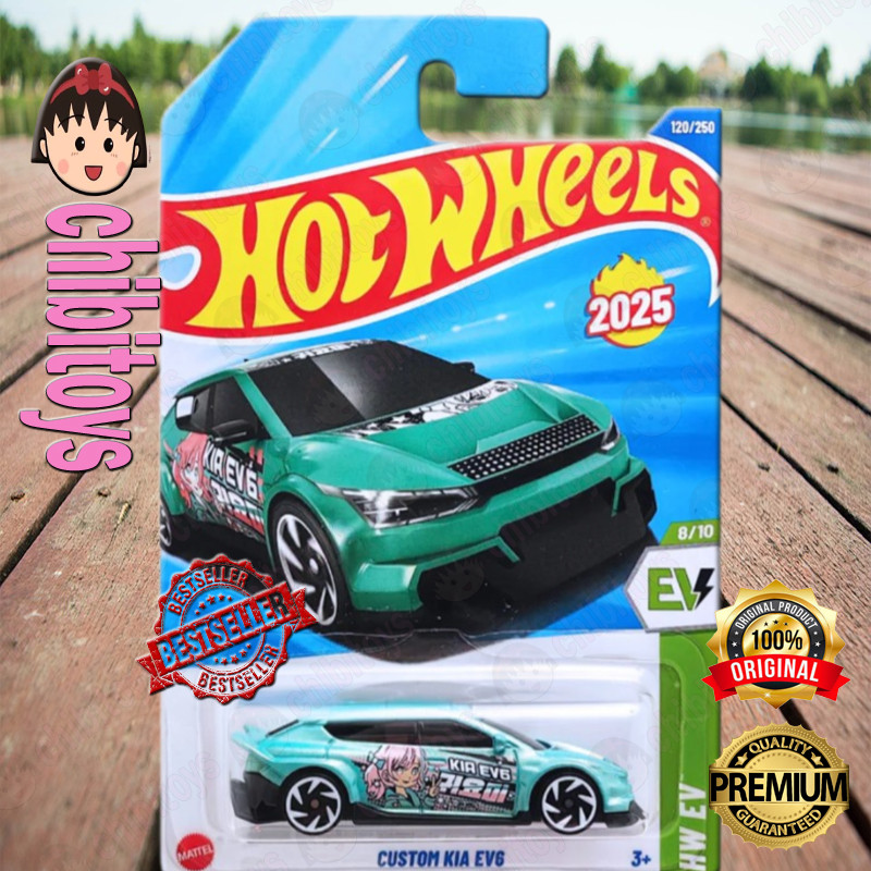 Hot Wheels Custom KIA EV6 Hijau Diecast Anime Sport Car
