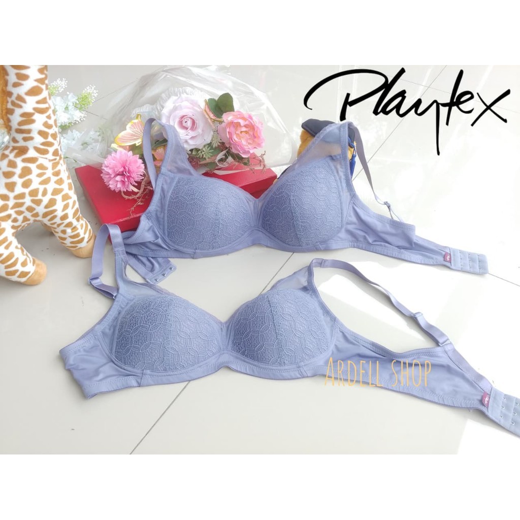 DP Playtex Bra Wanita Tanpa Kawat Busa Tipis Wireless Nyaman Lavender 36C WL